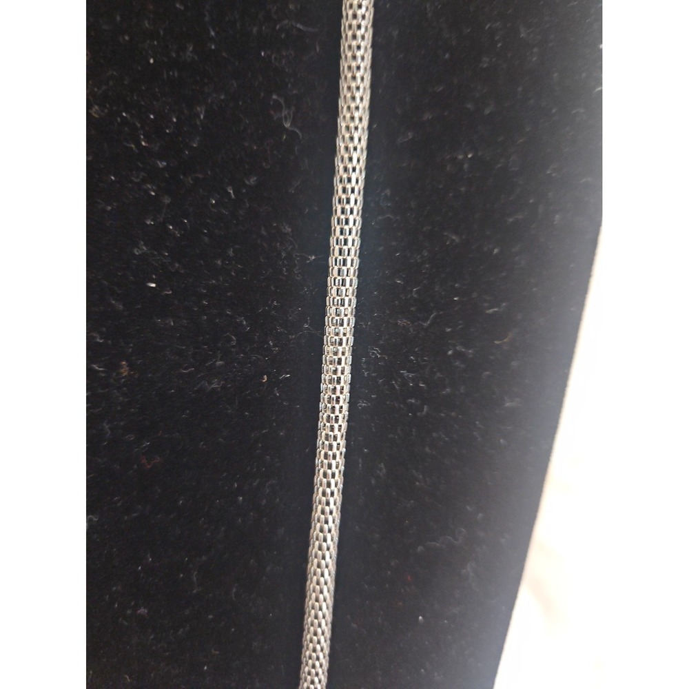 Charming Charlie Popcorn Mesh Silver Tone Chain 32" And Extender